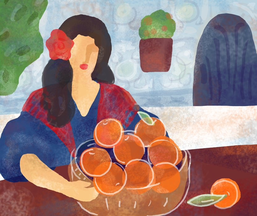 Italian Woman With Oranges