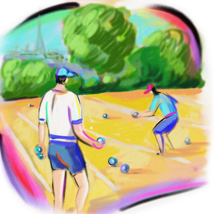 Men Playing Bocce Ball In Paris