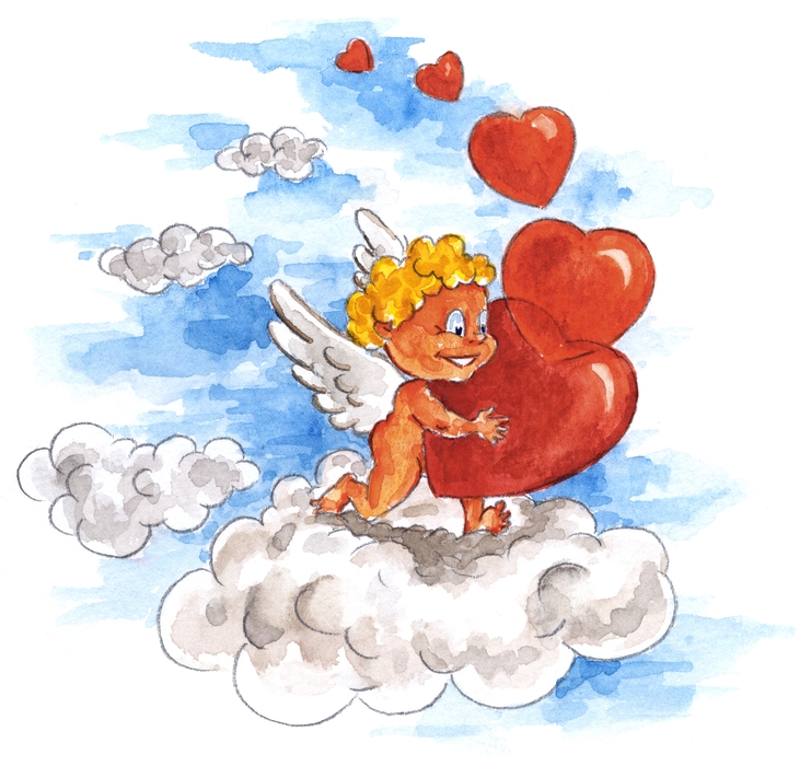 Cupid With Hearts