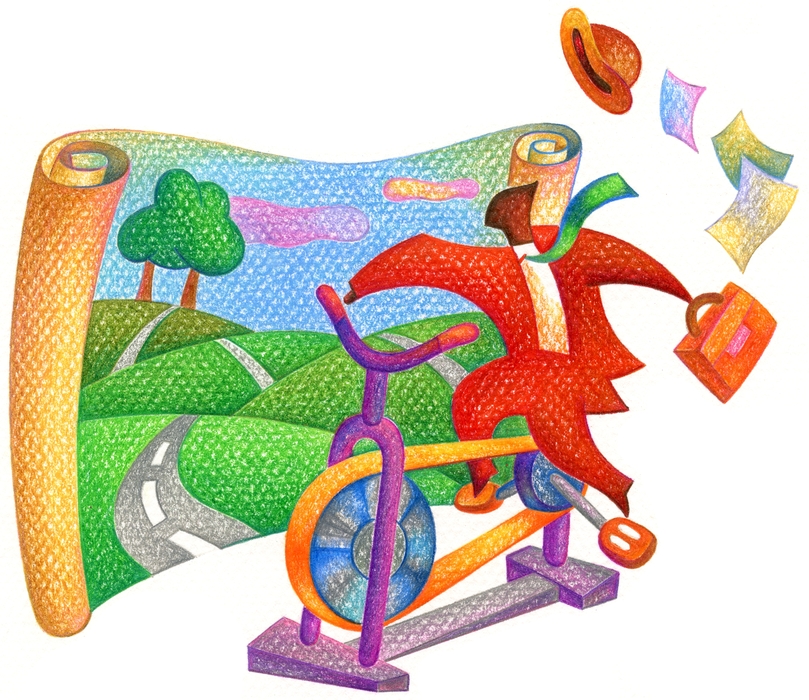 Going Places On A Stationary Bicycle