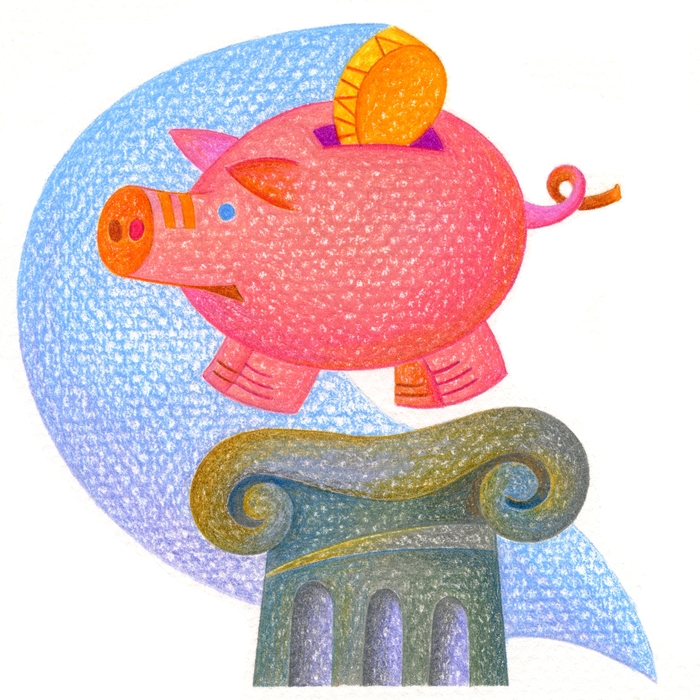 Piggy Bank On A Pedestal