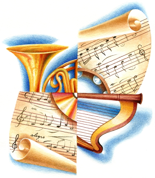 Musical Instruments with Sheet Music