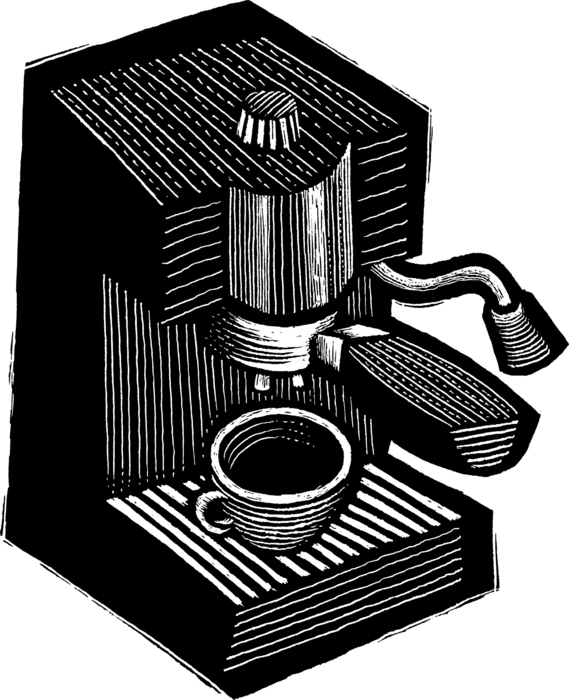 Espresso Machine Making a Cup of Espresso