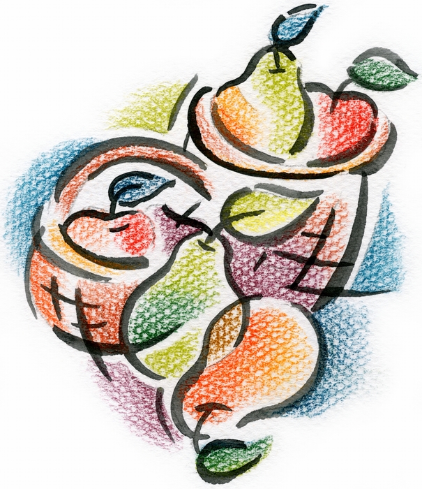 Basket Of Apples and Pears