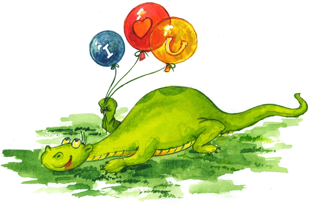 Party Dragon With Balloons