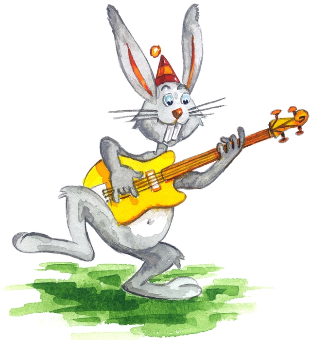 Easter Bunny Plays Guitar