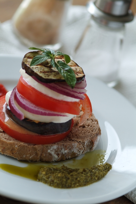 European Open Face Sandwich with Fresh Ingredients