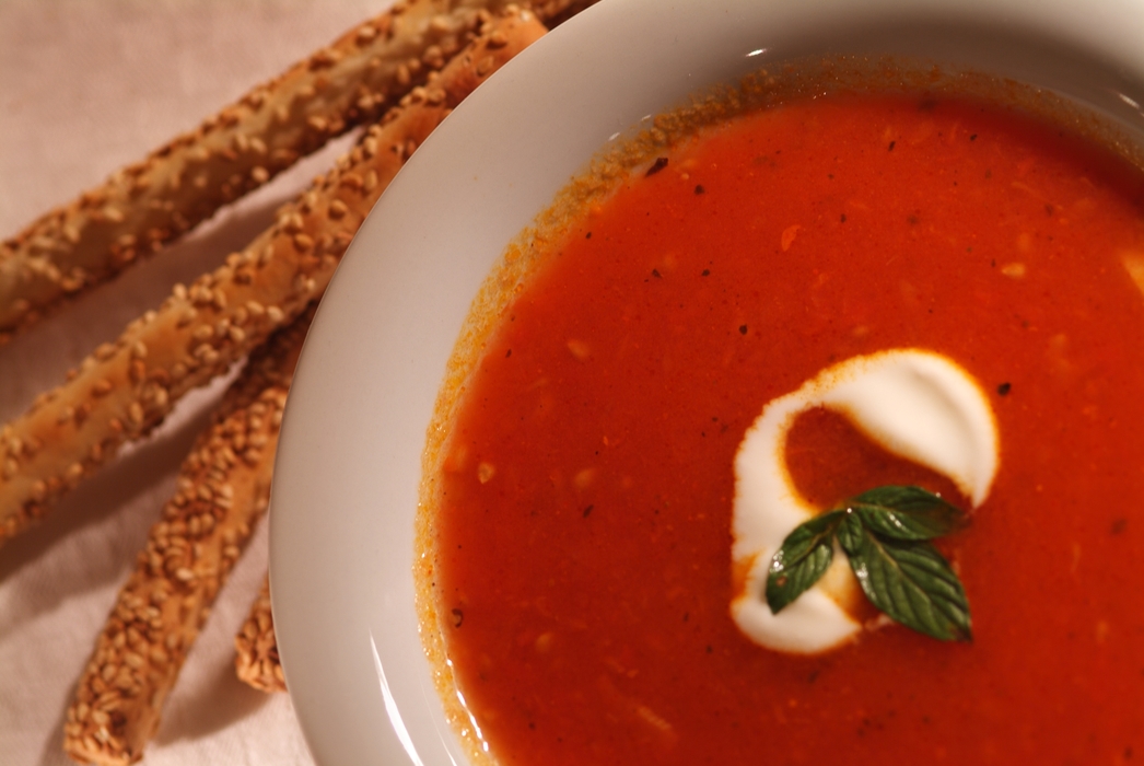 Homemade Tomato Soup with Break Sticks