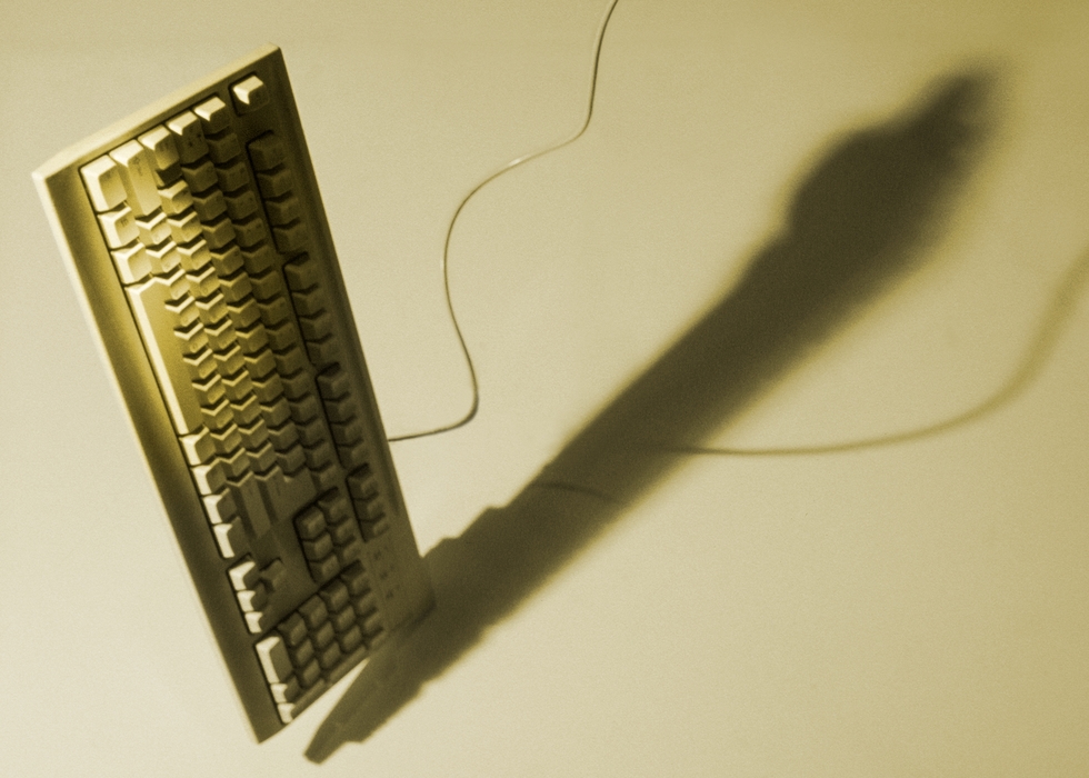 Computer Keyboard with Dramatic Shadow