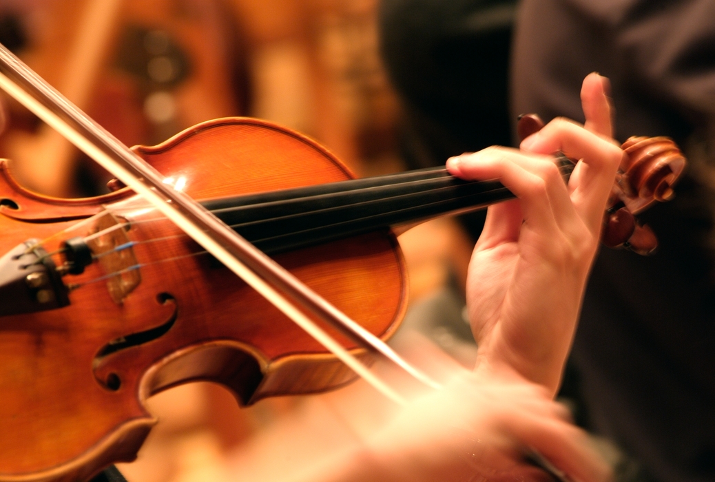 Symphony Orchestra Violinist Fingering and Bowing