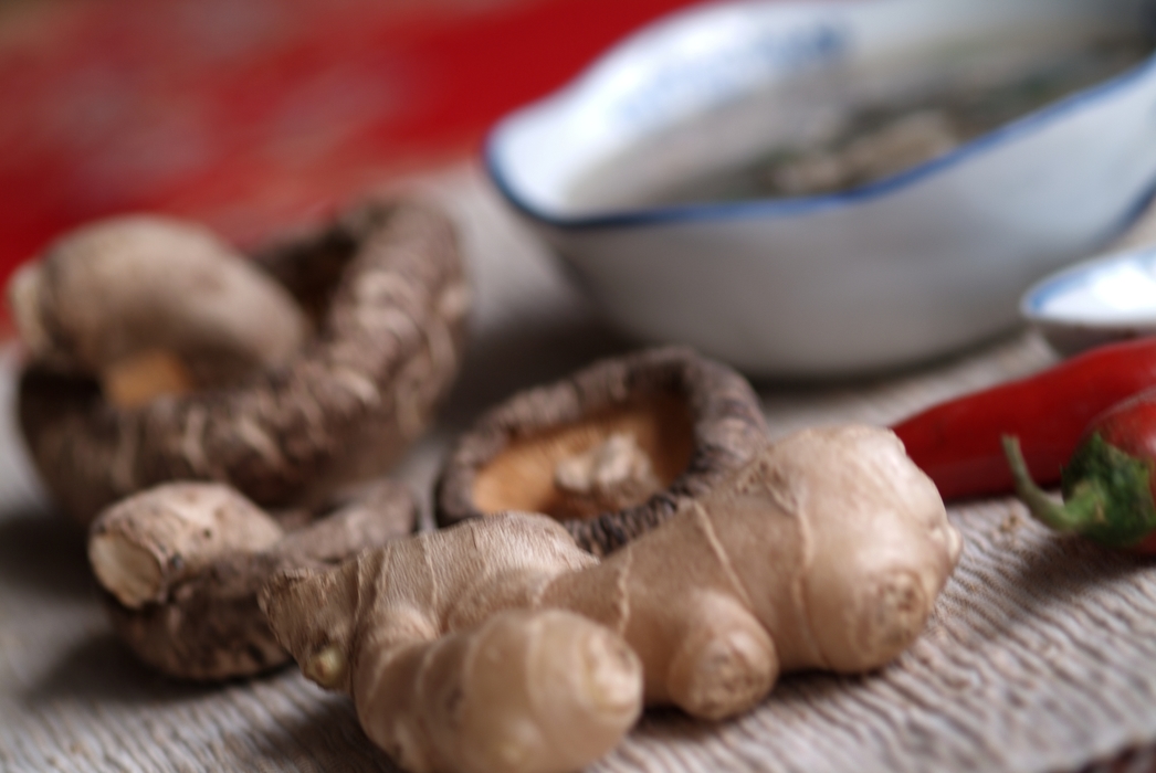 Fresh Ginger Root with Soup