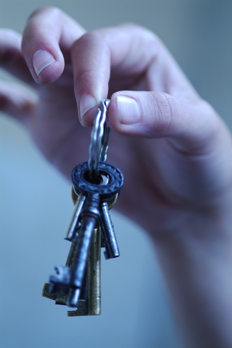 Hand Holding Skeleton Keys