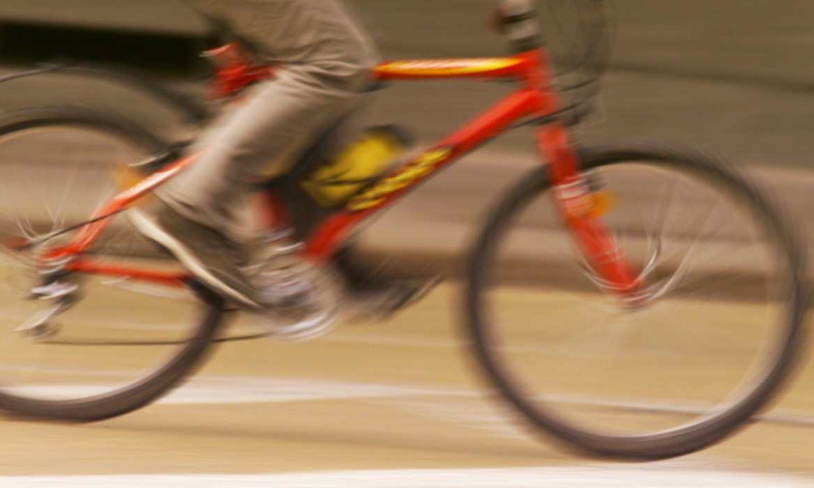 Cyclist Cycles on the Street