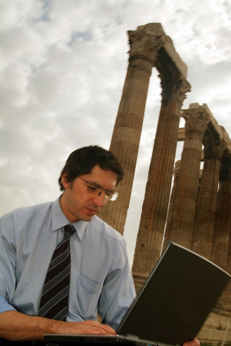 Businessman Working in Greece