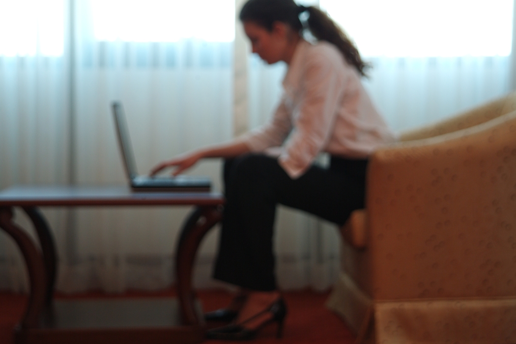 Businesswoman Working on Computer