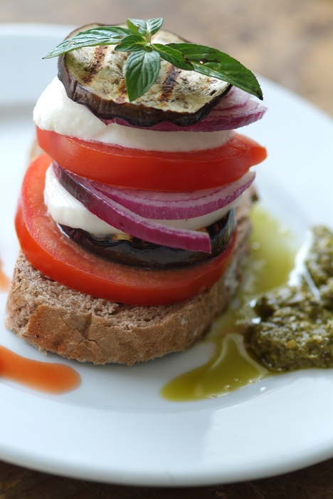 European Open Face Sandwich with Fresh Ingredients