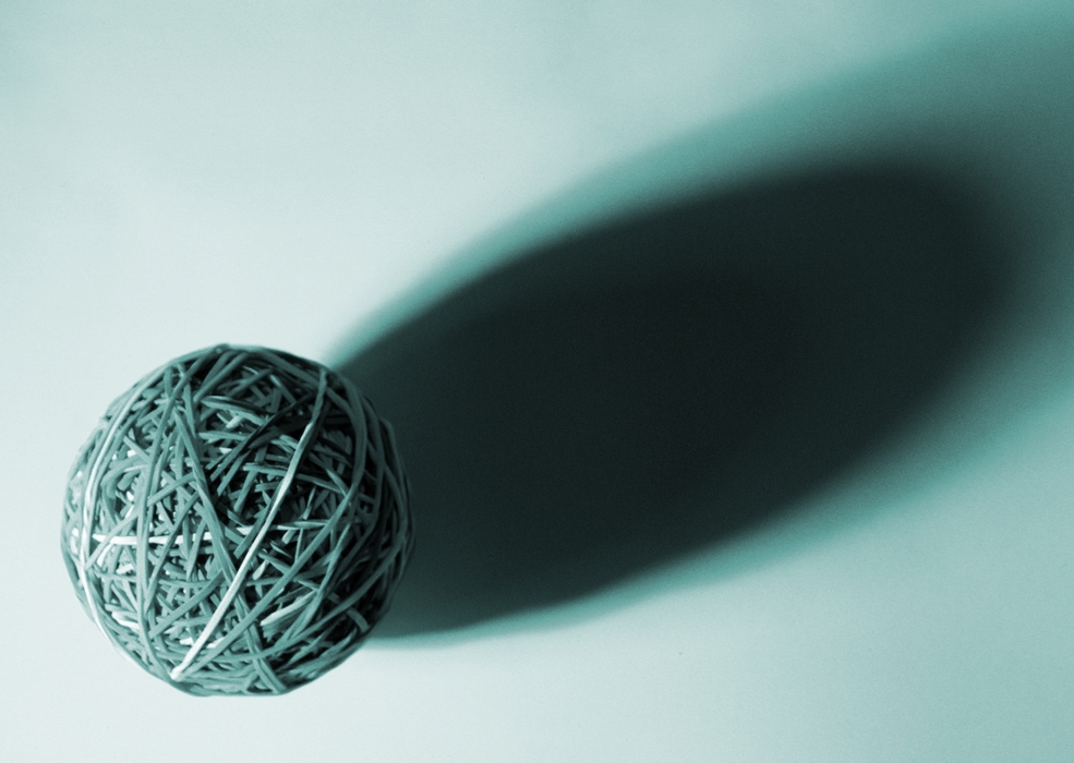 Rubber Band Ball with Dramatic Shadow