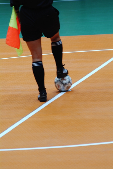 European Football: Soccer Referee with the Ball