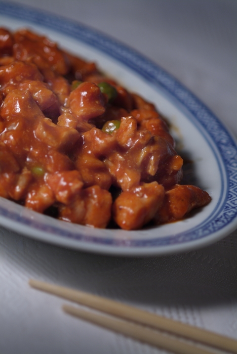 Szechwan Pork Dish with Chopsticks