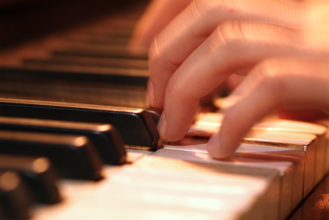 Symphony Orchestra Pianist Close-Up Hands Playing