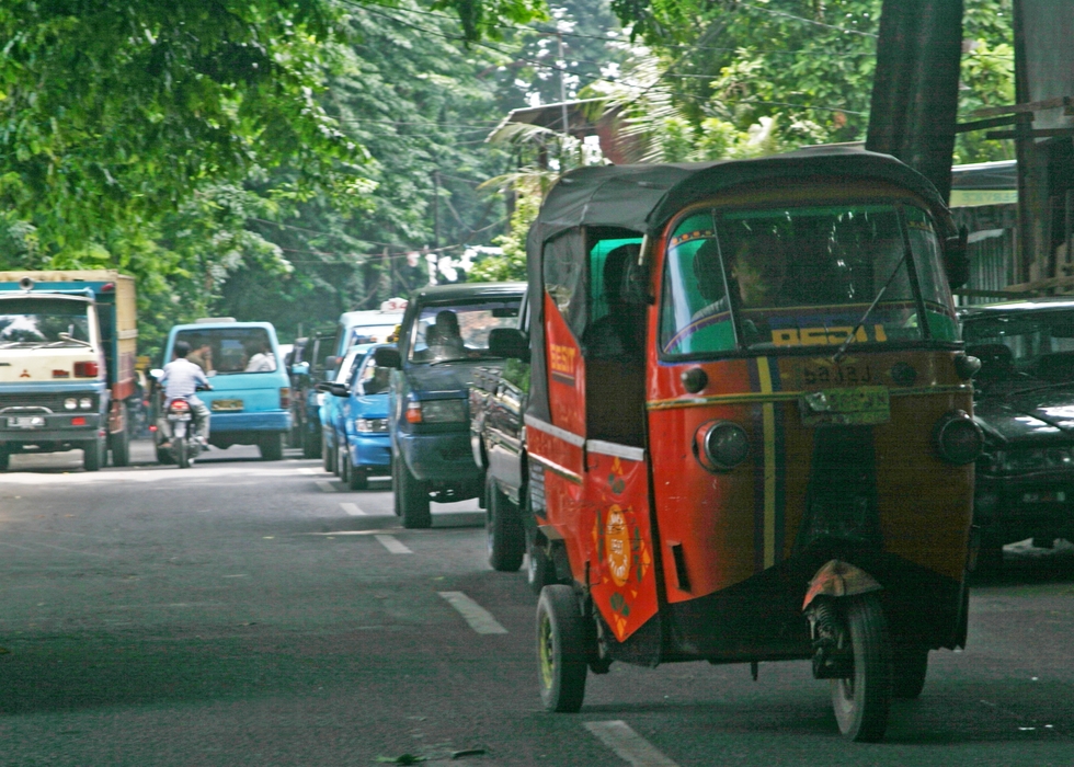 Tuk Tuk in Street Traffic, Bali, Indonesia