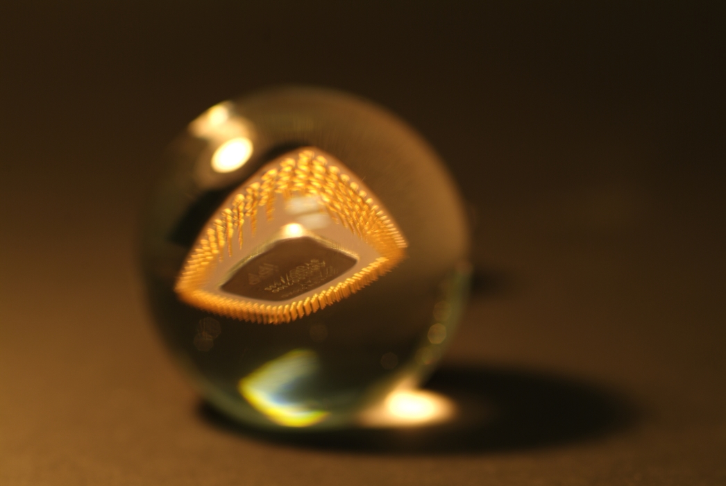 Crystal Ball with Computer Chip Inside