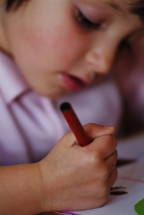 Young Girl Coloring