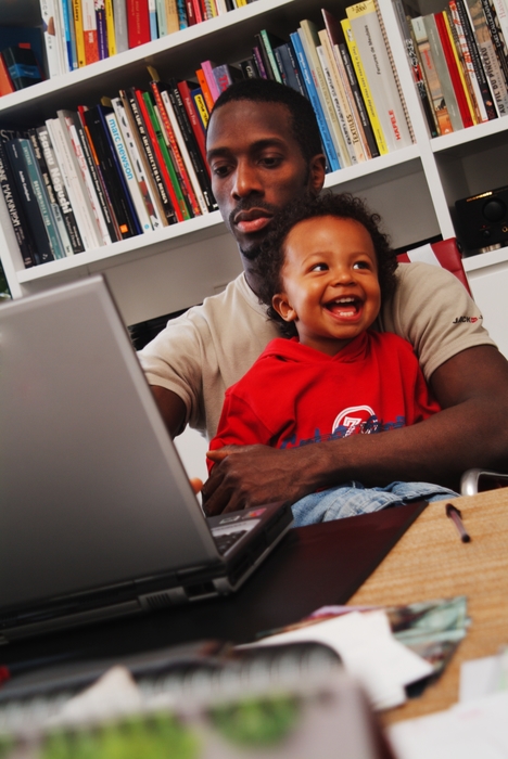 Dad Getting Help with Work