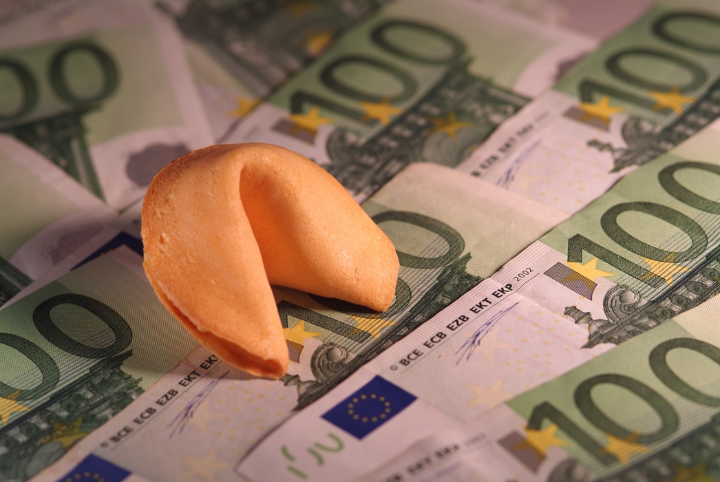 Financial Concept Euros with Fortune Cookie