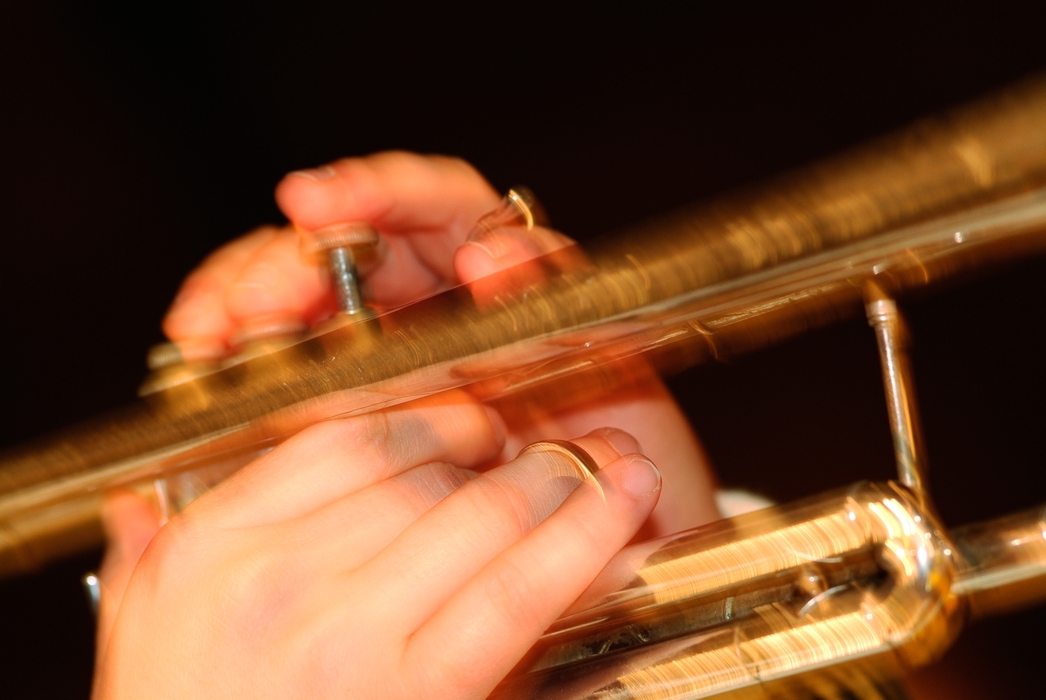 Symphony Orchestra Trumpeter Plays a Note