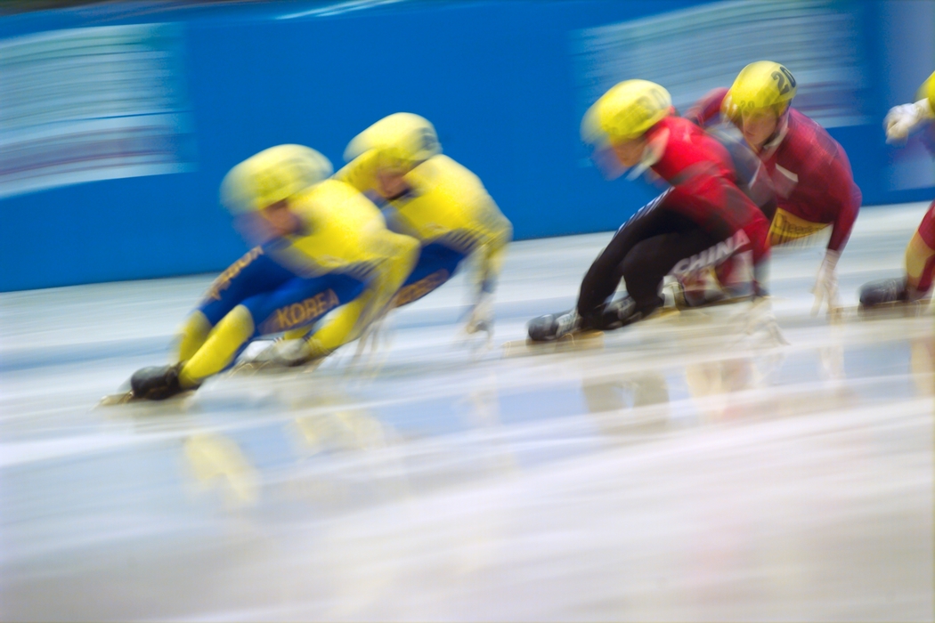 Speed Skaters in Competition