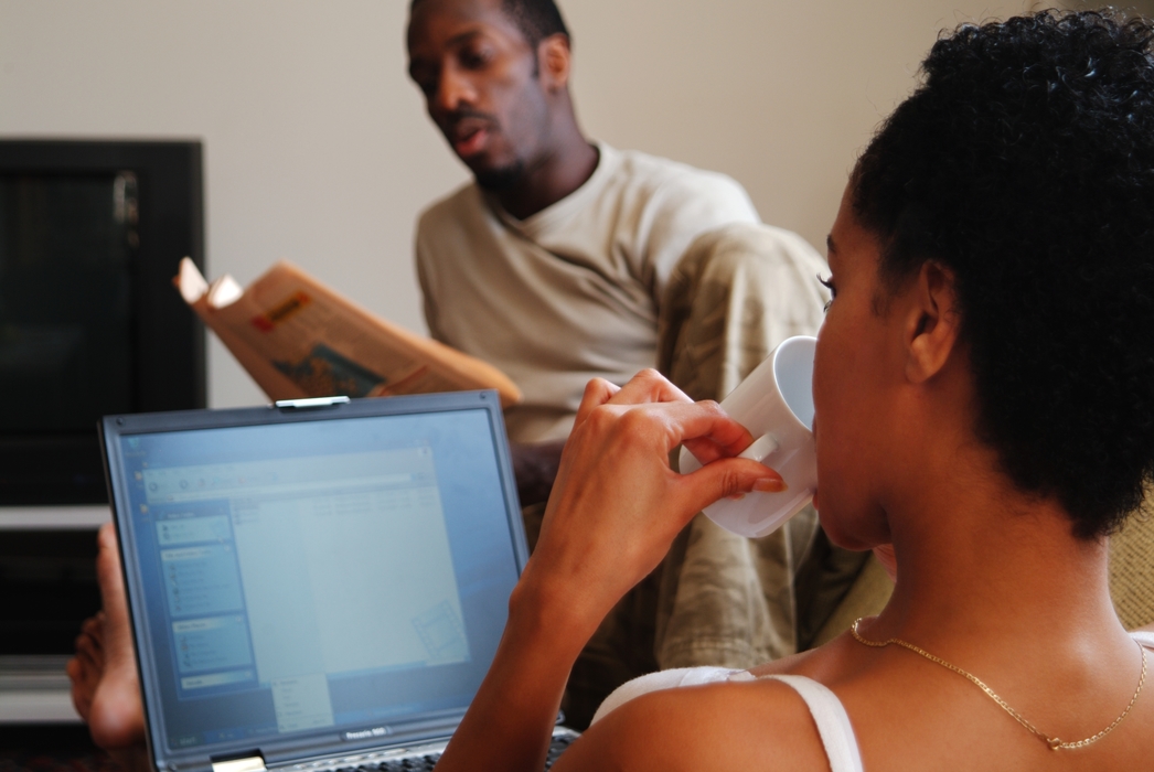 Couple Working in Home Office