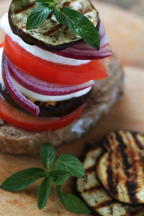 European Open Face Sandwich with Fresh Ingredients