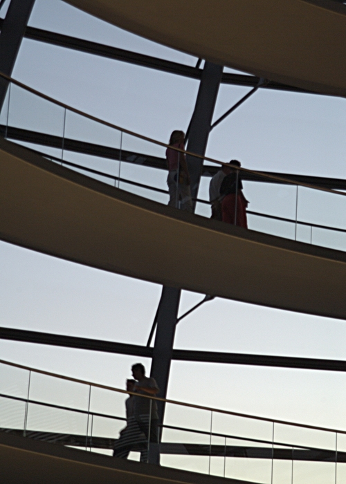 Walking Up Circular Ramp, Reichstag Dome Interior