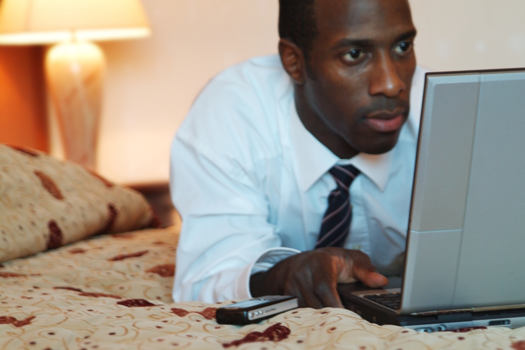 Businessman Working on Computer