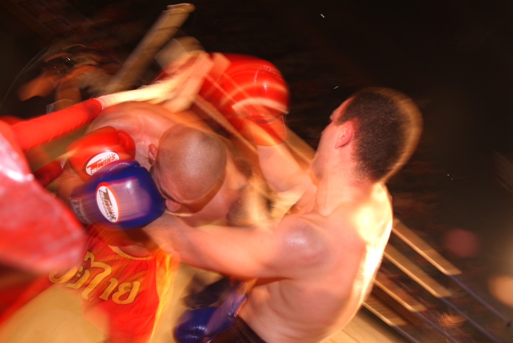Kick Boxing Close Combat on the Ropes