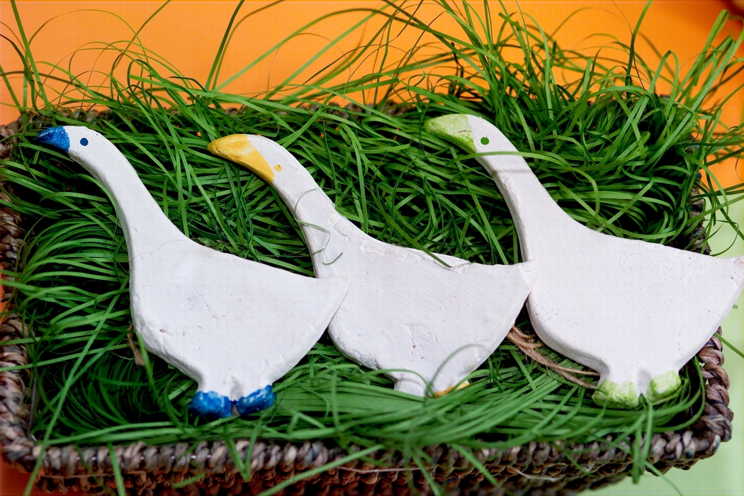 White Birds in Easter Basket