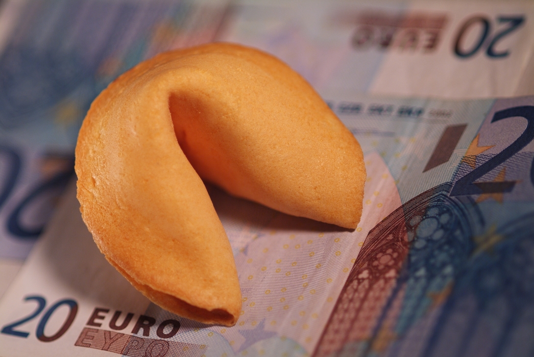 Financial Concept Euros with Fortune Cookie