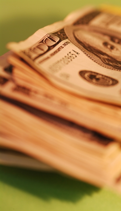 Stack of  Money U.S. One Hundred Dollar Bills