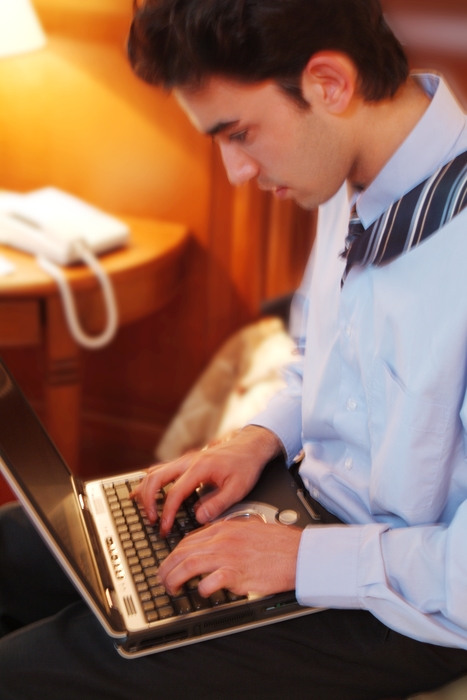 Businessman Working on Computer