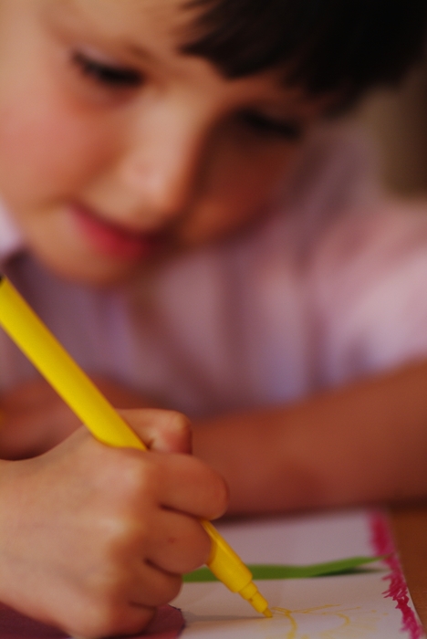 Young Girl Coloring