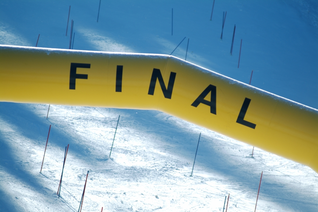 Finish Line At a Downhill Ski Race