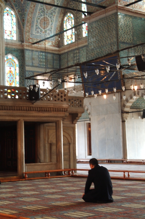 People Praying in The Istanbul Mosque