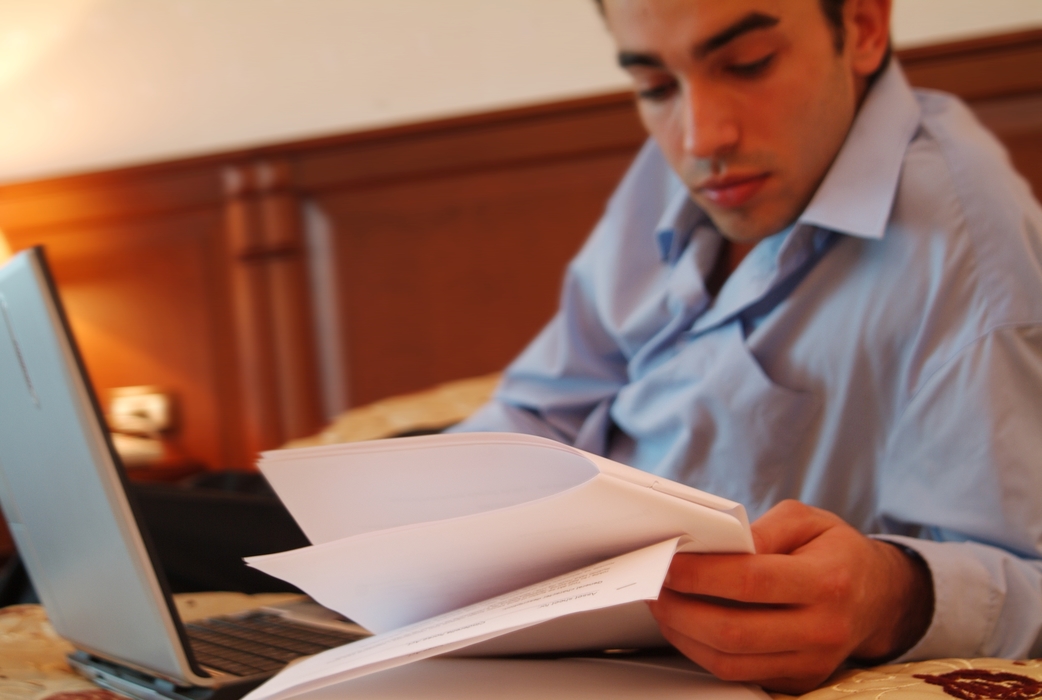 Businessman Reviewing Documents