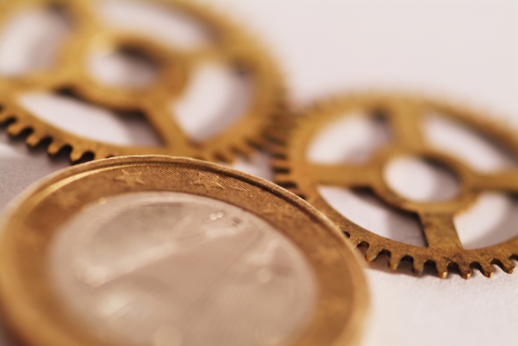 Financial Concept Coin with Gears