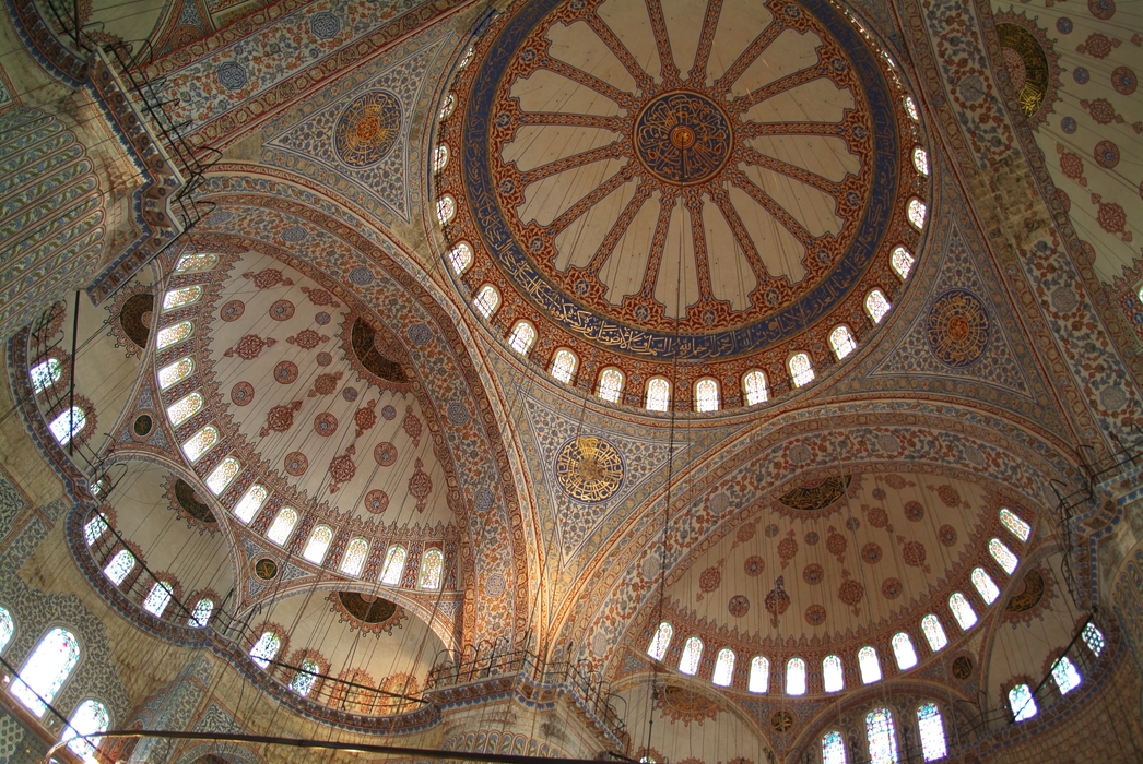 Domed Ceiling The Blue Mosque, Istanbul, Turkey