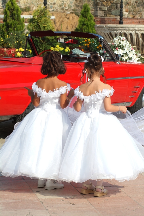 The Wedding Day:  Flower Girls  and Honeymoon Car