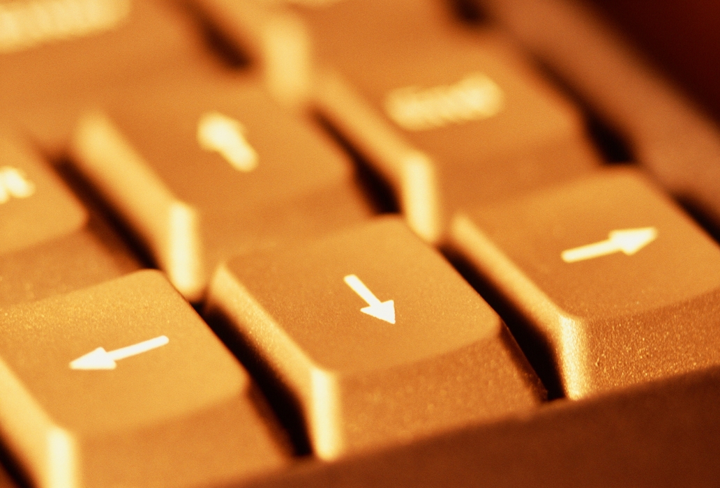 Laptop Keyboard - Close-Up of Directional Arrow Keys