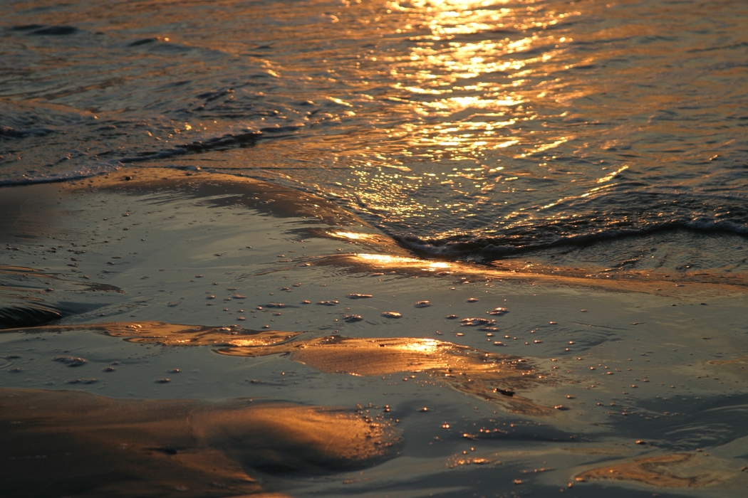 Beach Gentle Waves at Sunset