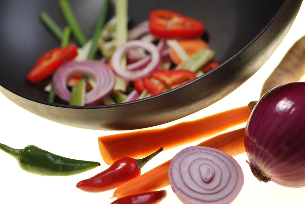 Vegetable Stir Fry with Chopsticks